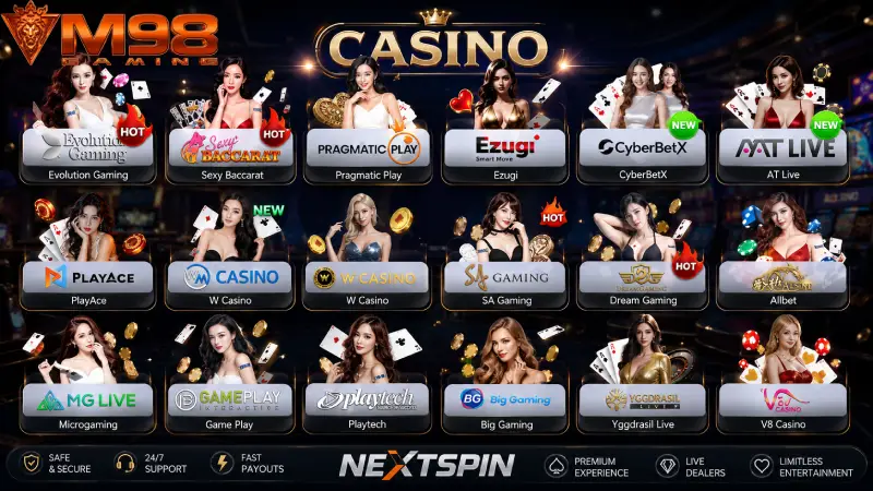 Top-Tier Live Casino Lobbies at M98